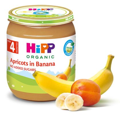 Hipp Кайсии с Банан Био пюре 4м+