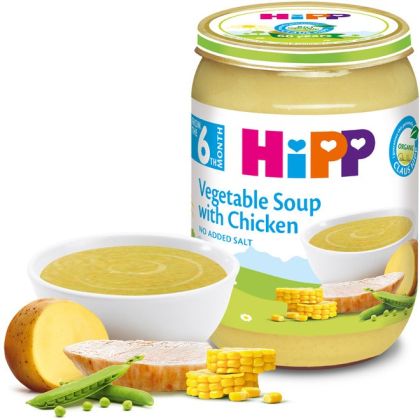Hipp  Зеленчукова крем супа с Пиле Био пюре 6м+