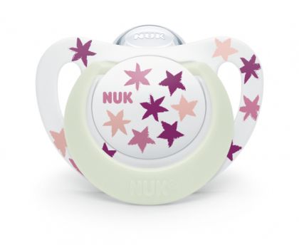 Nuk Star Night силиконова залъгалка момиче 18-36м