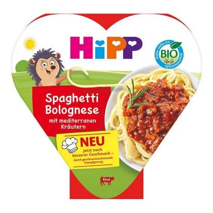 Hipp спагети Болонезе със Средиземноморски билки в купичка Био пюре 1г+ 250гр