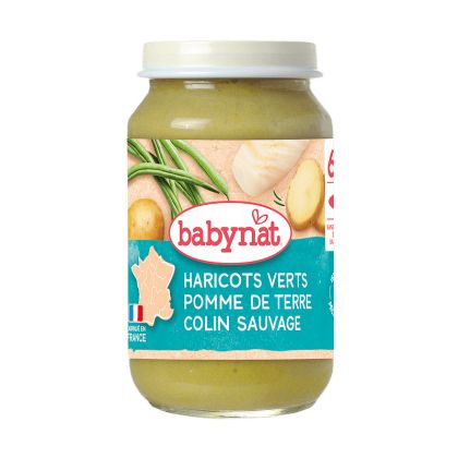 Babybio  зеленчуково пюре със Зелен фасул, Картоф и Хек 6м+