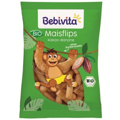 Bebivita Био царевични пръчици какао и банан 3г+ 30 гр
