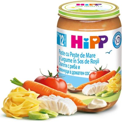 Hipp спагети с Риба и Зеленчуци в Доматен сос Био пюре 12м+