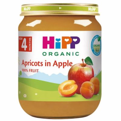 Hipp Био пюре кайсии и ябълки 4м+