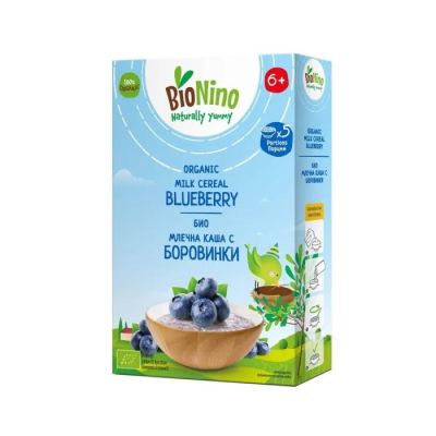 BioNino каша Млечна с боровинки Био 6м+