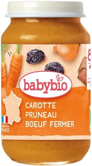Babybio Зеленчуково пюре от Моркови , Сини сливи и Говеждо 8м+